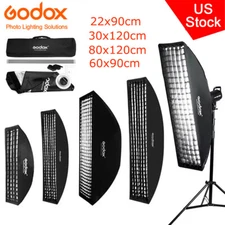 US Godox Bowens Mount FW Strip Honeycomb Grid Softbox Detachable Strip Softbox