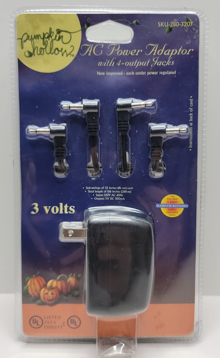 Pumpkin Hollow Lemax AC Power Adapter With 4 Output Jacks 3 Volts