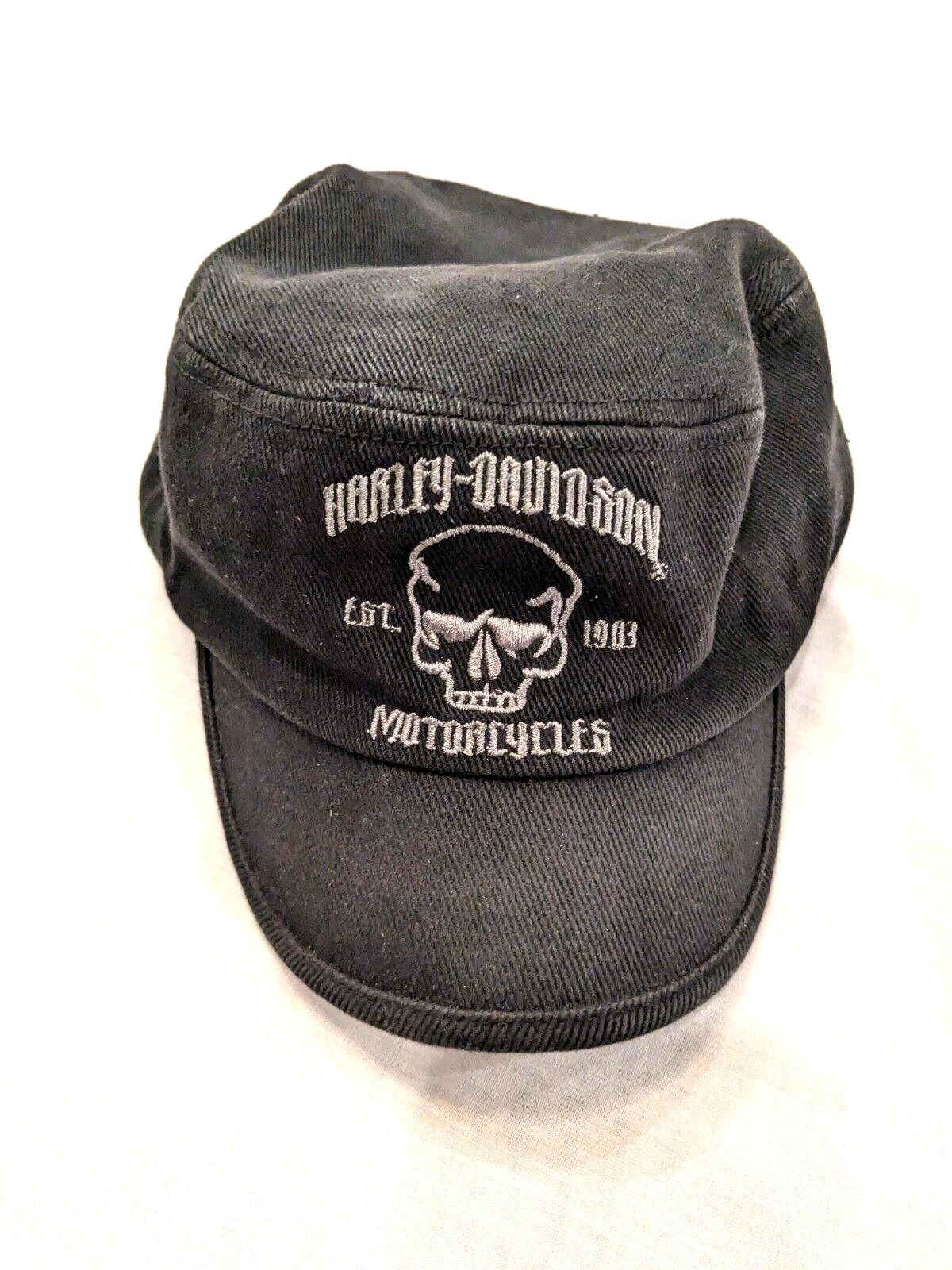 Harley Davidson Motorcycles Hat Welders Style Short Brim Soft Shell Skull