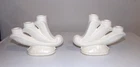 BAUER Cal-Art Pottery Ray Murray Triple Candlesticks Candle Holders Matte White