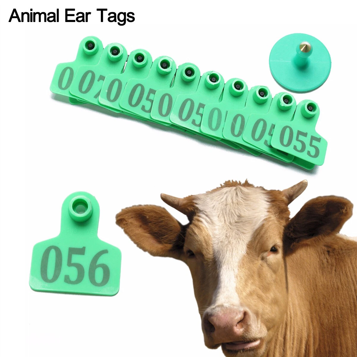100PCS Livestock Sheep Animal Cow Ear Tags 001 100 Number ID