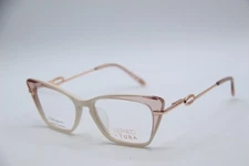 NEW GLEMAUD X TURA VGO 020 BON WHITE CLEAR GOLD AUTHENTIC FRAME EYEGLASSES 56-18