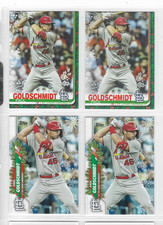⚾⚾(4) different PAUL GOLDSCHMIDT Topps Holiday Card Lot.  2 Base/2 Metallic (NM)