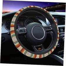 Car Steering Wheel Cover for Women Men, Non-Slip Steering Wheel Rainbow Retro