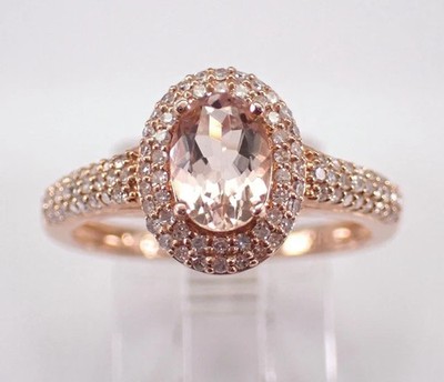 2.30Ct Oval Cut Lab-Created Morganite Halo Engagement Ring 14K Rose Gold Plated