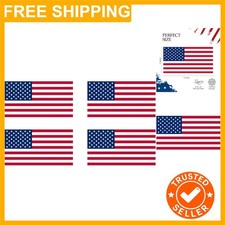 4 Pack American Flag Decal Bumper Sticker 5"x3"
