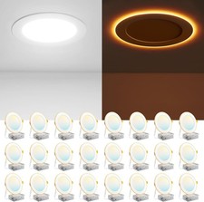 24 Pack 6 Inch LED Recessed Light W/ Night Light 5CCT 1100LM Ultra-Thin Ceiling