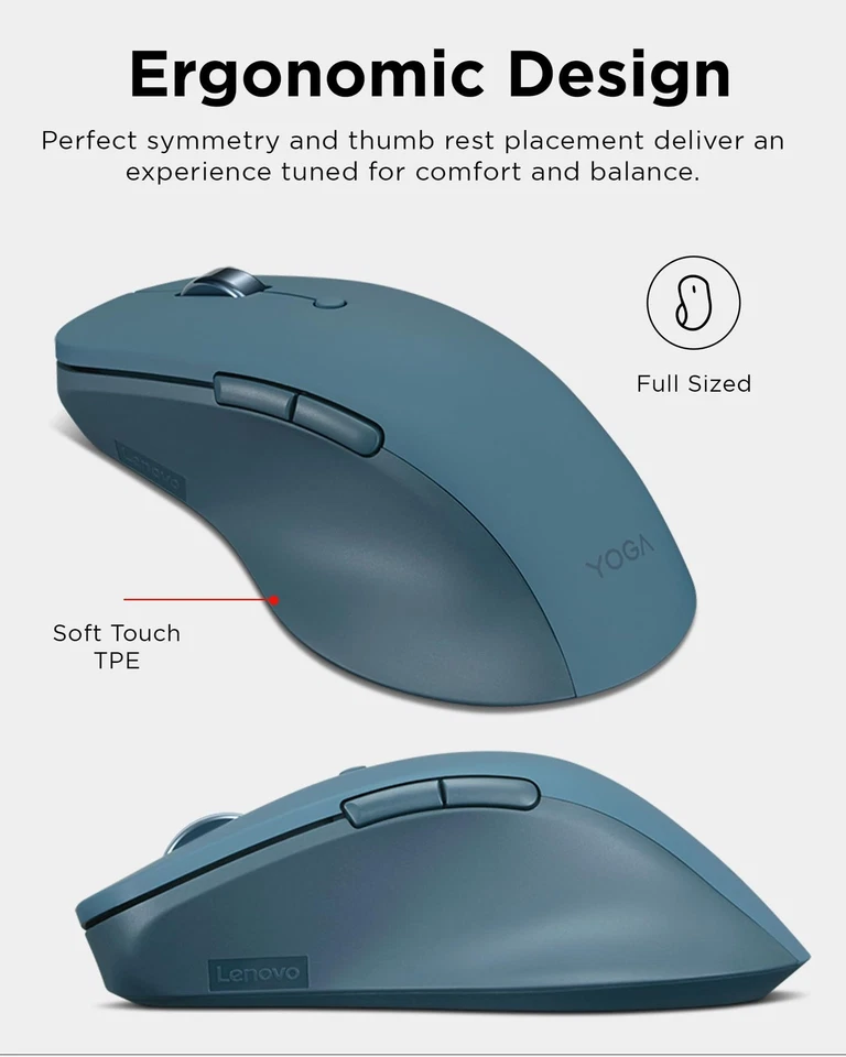 Yoga Pro Ergonomic Bluetooth Mouse Rechargeable Multi Surface Tracking 4000 Dpi - Image 2 of 4