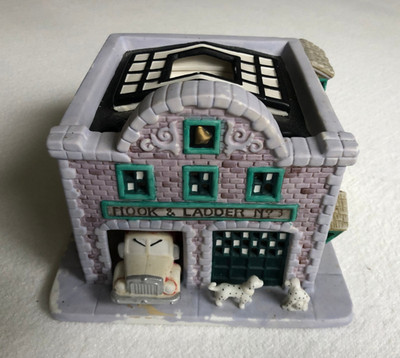Partylite Teelicht Haus Hook & Ladder No 3 Farben Teilweise Abgenutzt Keramik
