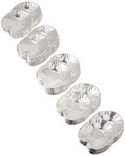 Disposable Aluminum Foil -Large- Clam Food Shells 2.5 x 2-3/8 inches, Silver