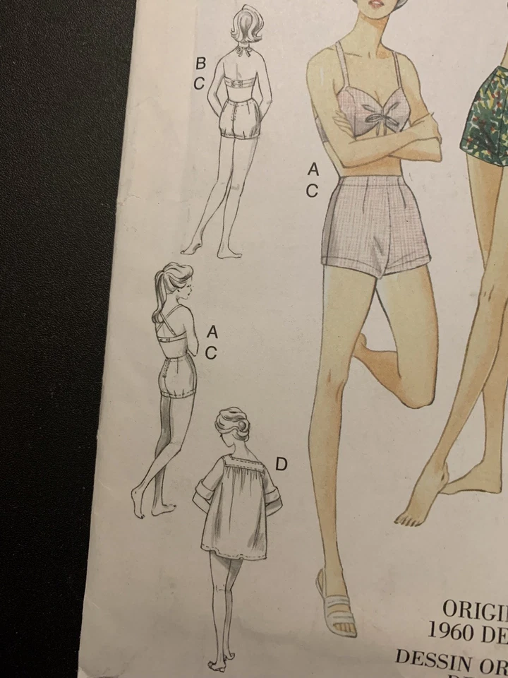 Vogue Vintage V9255 Pattern Misses’ Sizes 6-14 Bra Shorts Cover-up UNCUT Average - Image 3 of 4