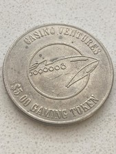 $5.00 MÁQUINA TRAGAMONEDAS CASINO VENTURES $5.00 MÁQUINA TRAGAMONEDAS TOKEN $5.00 TOKEN DE JUEGO