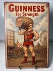 Guinness Beer Metal Sign - Guinness For Strength Vintage Carnival Keg Toss