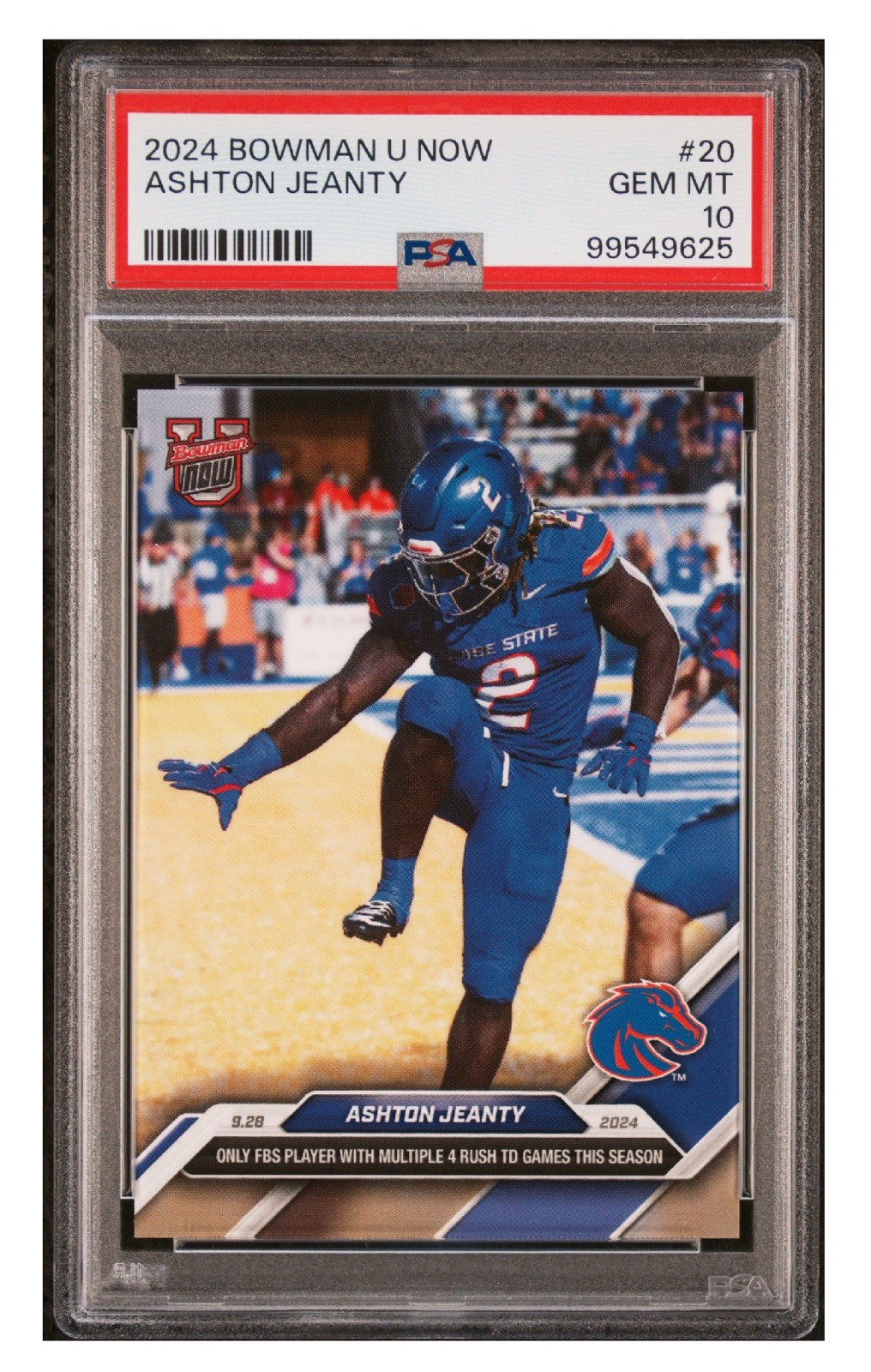 2024 Bowman U Now Ashton Jeanty #20 Heisman Pose Boise Las Vegas Raiders