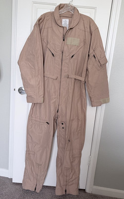 Carter Industries CWU-27/P Tan Flight Coveralls 44S Meta/Para-Aramid Twill
