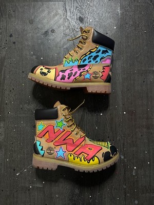 Custom 1 of 1 Abstract Art Timberland 6-Inch Premium Wheat Boots Men s