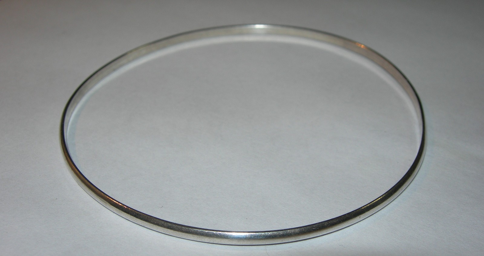 1 Solid Silver Round Flat Bangle-2 .5mm wide- Hig… - image 1