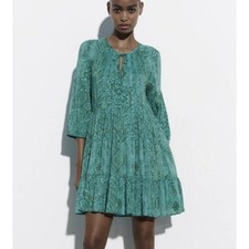 Zara Metallic Thread Dotted Mini Dress