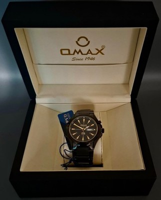 Omax Sapphire ILLUMINATOR   Herren Armband Uhr IP Veredelt Keramik Look Neu *
