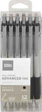 Advanced Ink Retractable Ballpoint Pens, Bold Point, 1.2 Mm, Silve