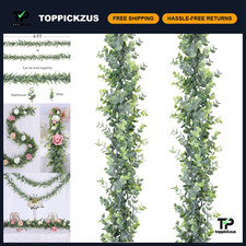 2 Pack Faux Eucalyptus Garland - 6ft Artificial Hanging Vines for Wedding Decor,