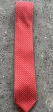 Ferragamo Rosso Gancini Print Classic Silk Tie Made in Italy Red
