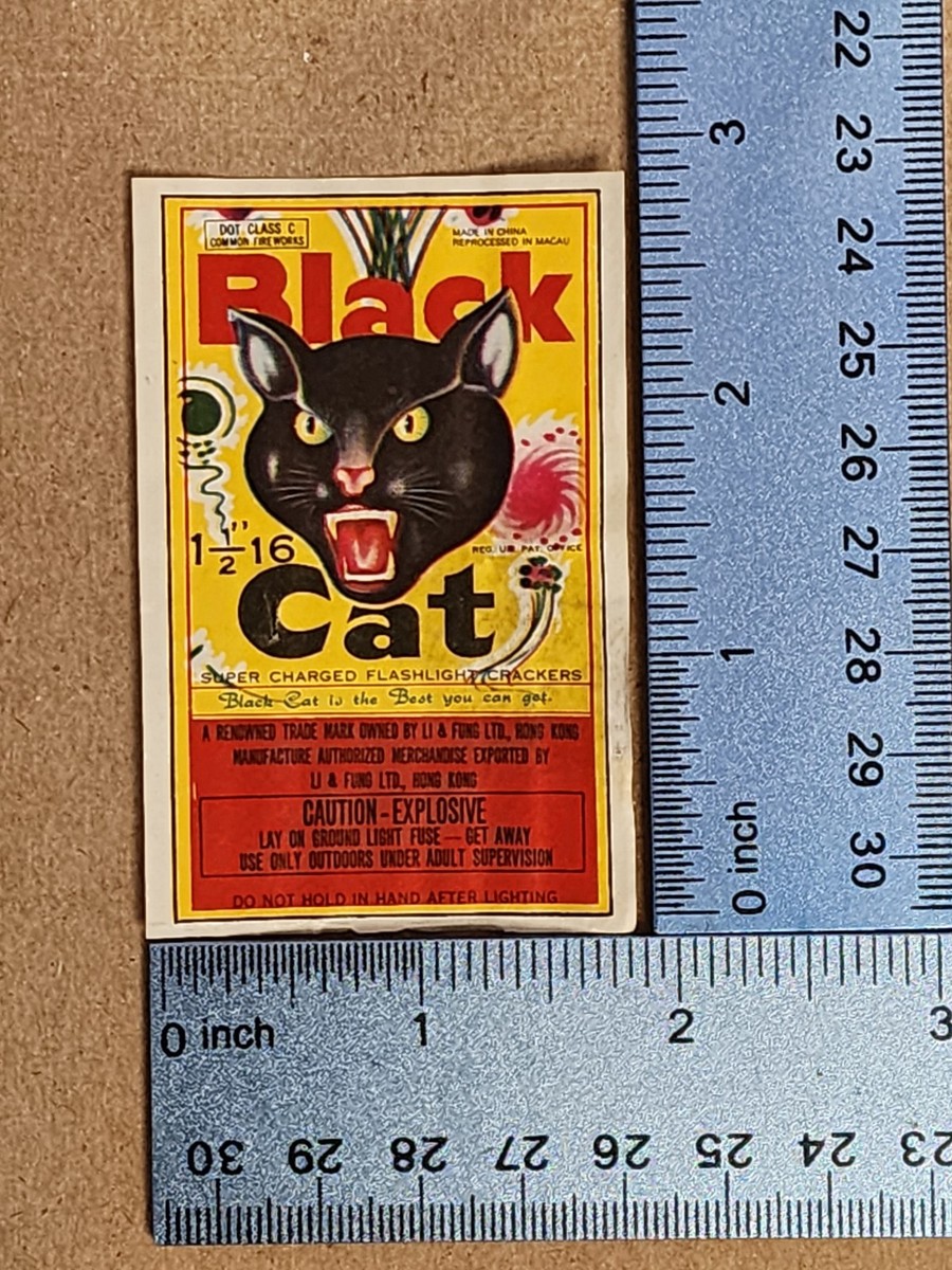 50s USA ビンテージ　Black Cat Fireworks バナー 50s USA ビンテージ Black Cat Fireworks バナー