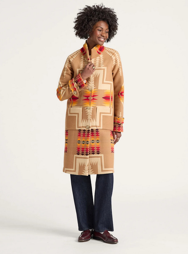 EUC Pendleton Women's Harding Archive Wool Blend Long Coat Jacket S