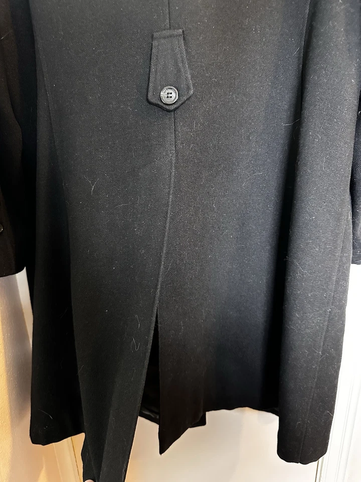 Vtg Donnybrook Women’s Sz 18 Long Coat 100% Wool Black Button Down Jacket Mod - Image 4 of 4