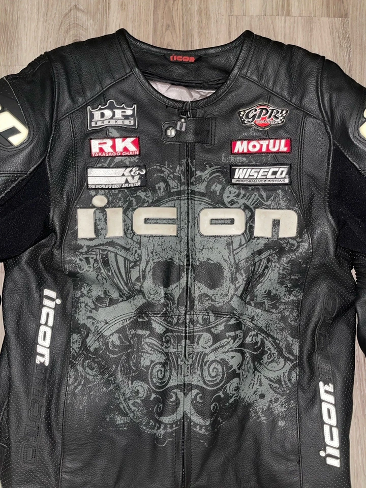 Icon размер XL черный Overlord Prime герой бронированная кожа мотоциклетная куртка средний - Изображение 2 из 4
