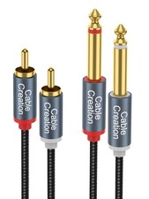 CableCreation RCA to 1/4 Cable 3FT,Dual inch TS Dual 3FT, Black