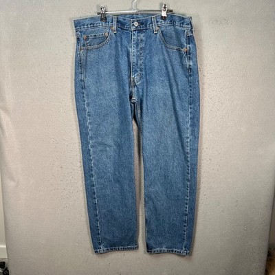 Levis 505 Mens Size 38 x 30 Regular Fit Straight Leg Blue Denim Jeans