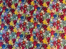 44 x 1.5 Yards Cats Cotton Quilt Fabric Joann Multi Colors Smiling Happy