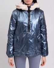 RRP $5600 AUTHIER SKI Anorak Jacket IT46 US10 L Genuine Mink Fur Lining Pullower