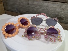 Lot Of 3 Girls Sunglasses Flowers Smiley Faces Smiling Faces