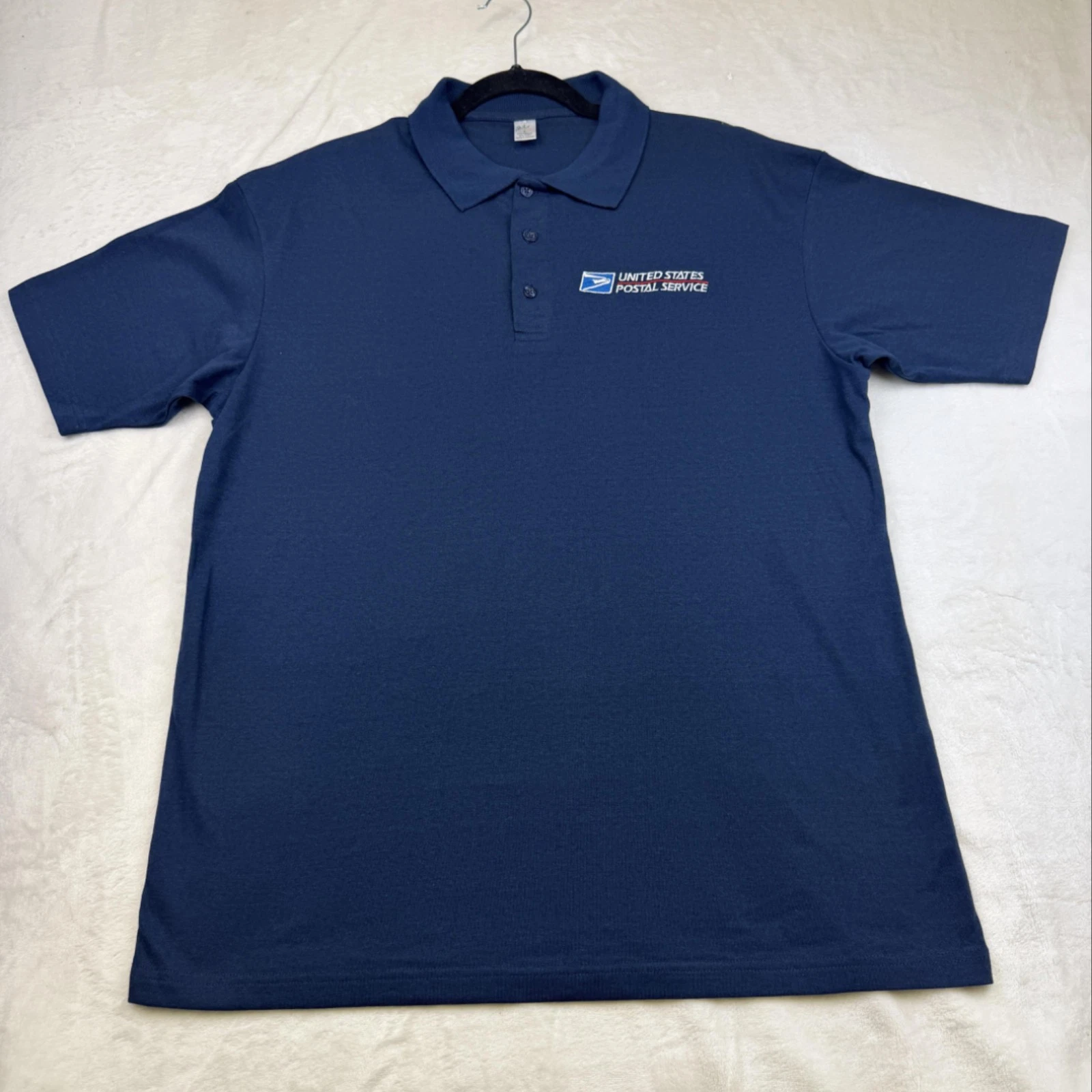 NEW USPS Uniform Polo Shirt Navy Blue Large Unisex Embroidered Logo