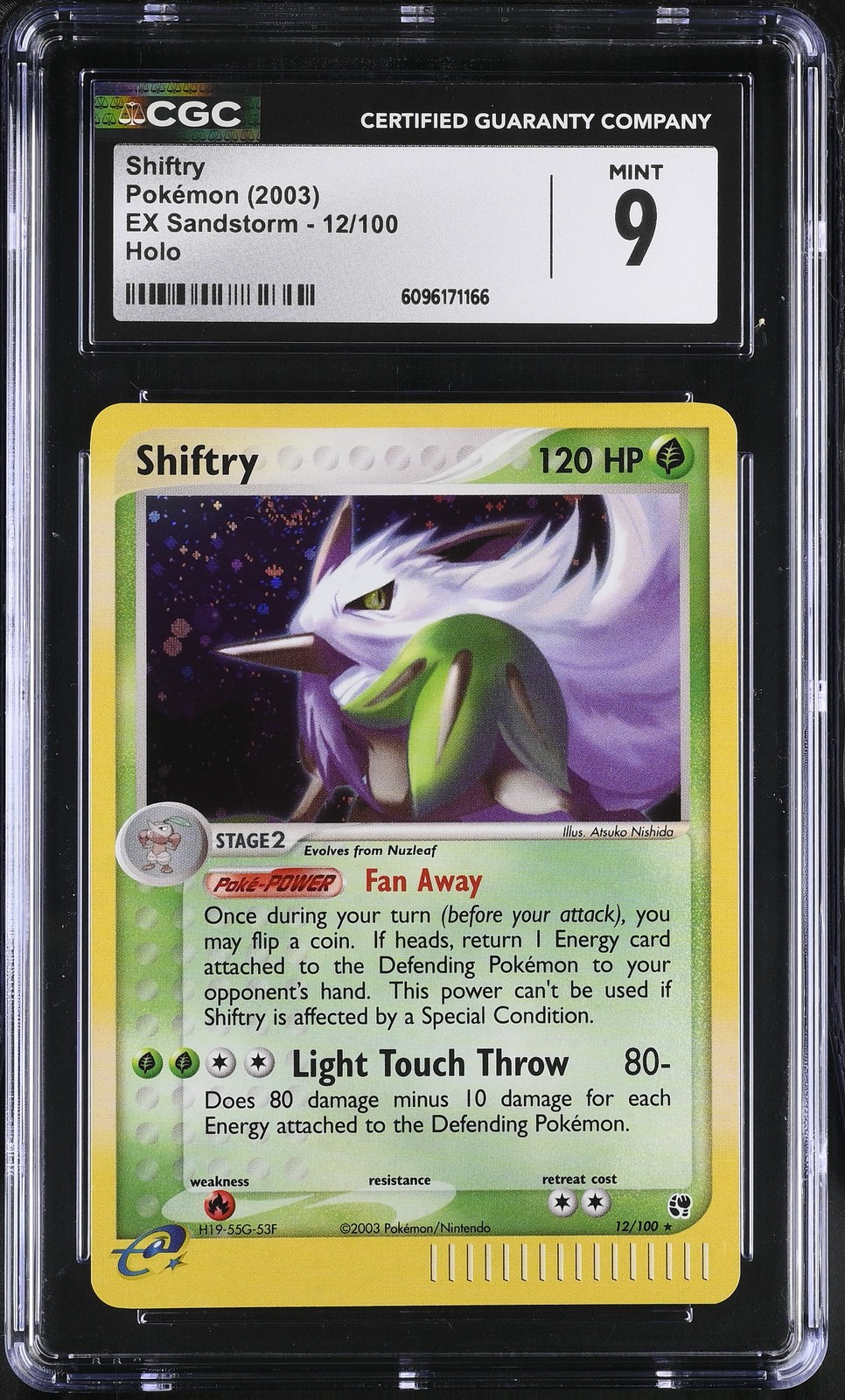 CGC 9 MINT Shiftry 2003 EX Sandstorm 12/100 Holo Pokemon Card
