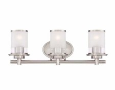 Hampton Bay 3-Light Brushed Nickel Bath Bar Light Truitt