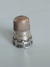 Antique Sterling Silver Ornate Decorative Patterned Thimble / Sewing (1418)