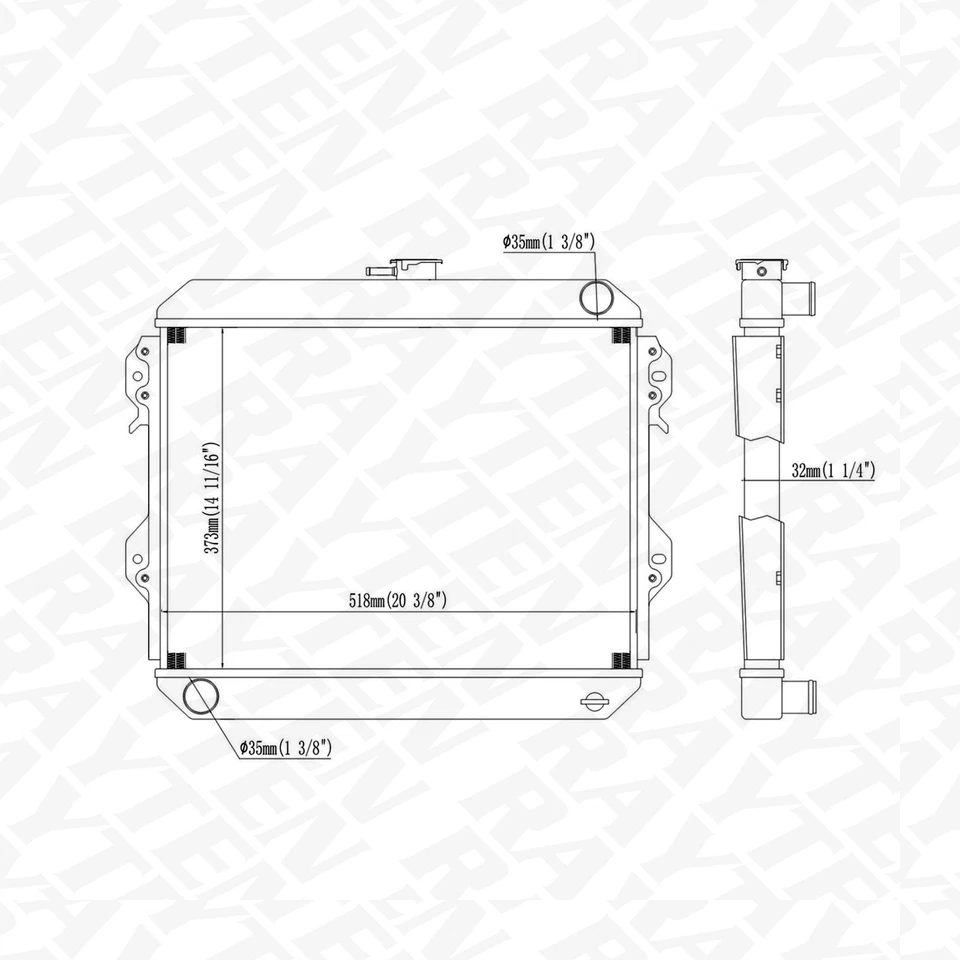 UIU 944 Full Aluminium MT Radiator for 1979 1980 1981 1982 1983 Toyota Pickup - Image 2 of 4