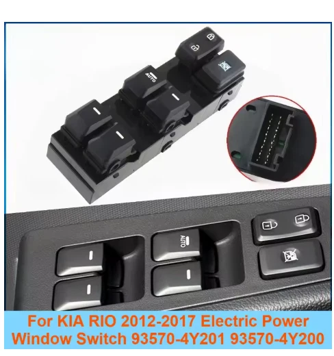 For KIA RIO 2012-17 Electric Power Window Switch 93570-4Y201 93570-4Y200 Front - Image 3 of 3