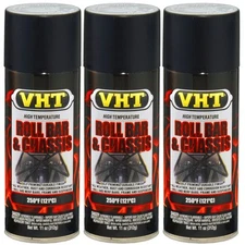 VHT Paint VHTSP671 (3-PACK); Roll Bar & Chassis 11oz Aerosol Satin Black 250°F