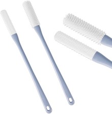 2pcs Toe Seam Massage Brush for Shower, Long Handle Foot Scrubber Brush Soft