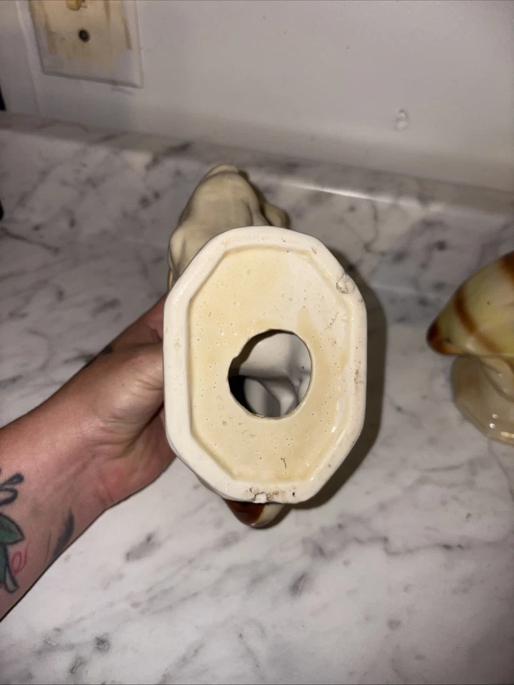 Par de estatuillas vintage de gatos a rayas de tigre Puma Jaguarundi hechas en Brasil 6" H Foto 3 de 4