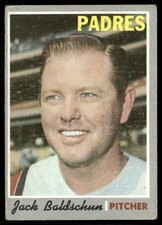 1970 Topps Jack Baldschun (Ink On Back) San Diego Padres #284