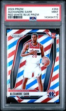 2024 PANINI PRIZM RED WHITE BLUE PRIZM #264 ALEXANDRE SARR ROOKIE RC PSA 9