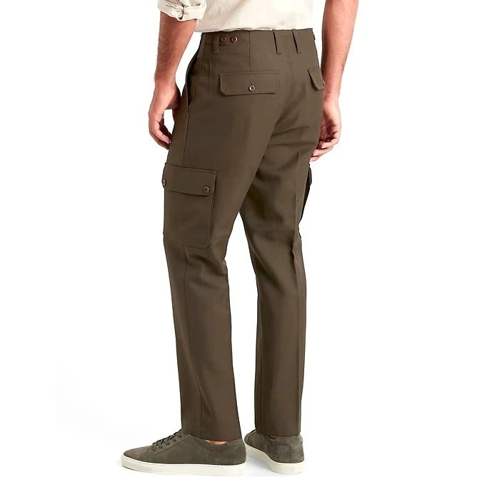 Banana Republic Wool Heritage Tapered Cargo Pant Men 34x30 Military Green 90s