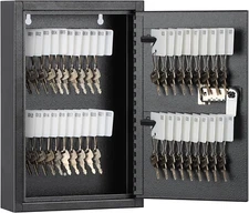 40-Key Locking Key Cabinet with Combination Lock - Wall Mount Storage Box