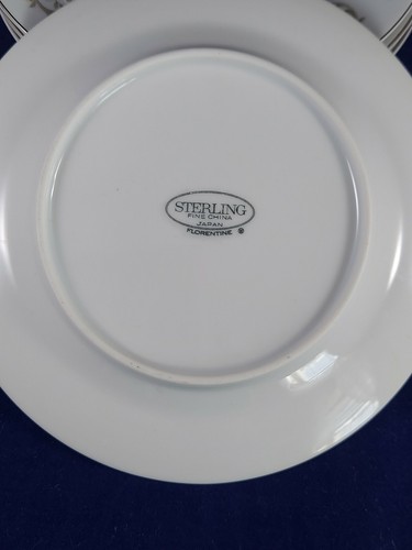 VINTAGE STERLING FINE CHINA FLORENTINE JAPAN. 4 BREAD & BUTTER PLATES BEAUTIFUL. - Picture 7 of 7