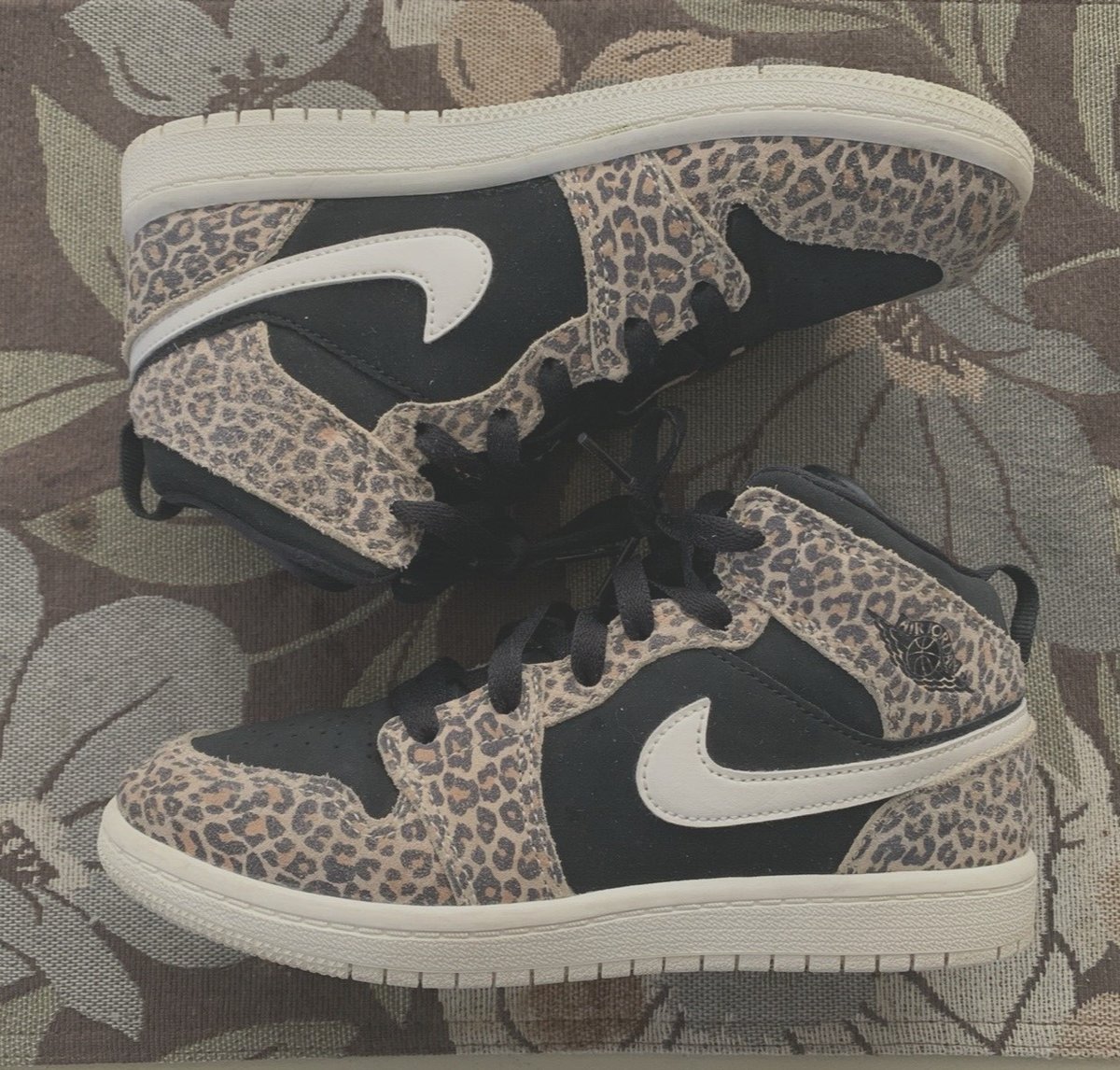 Nike Air Jordan Mid SE Shoes Leopard Print BQ6932-021 Youth Size